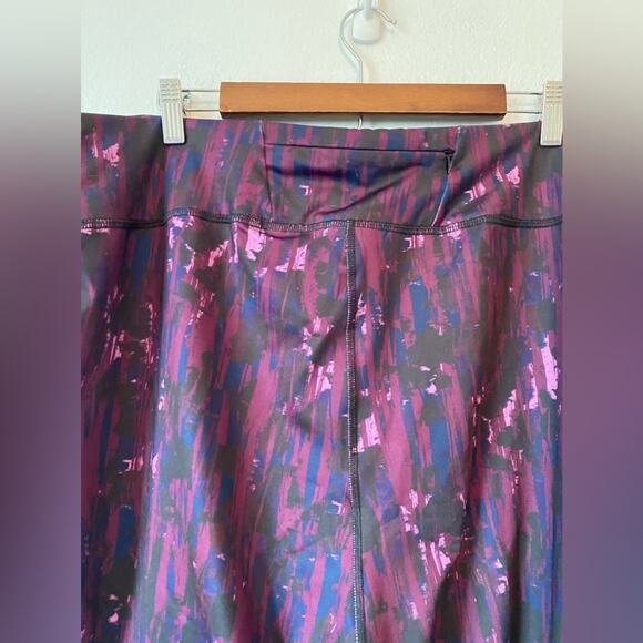 Woman Within Active Gym Athleisure Purple Black Workout Leggings Size 2X - Picture 4 of 9